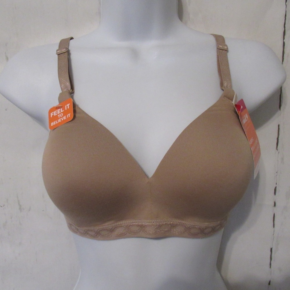 New Warners Bra 36A Beige Tan Wire Free Cloud 9 Soft Wireless Bralette